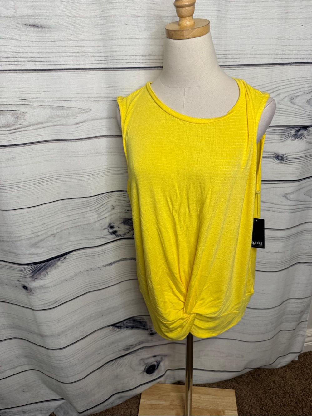 a.n.a Yellow Front-Twist Sleeveless Tank